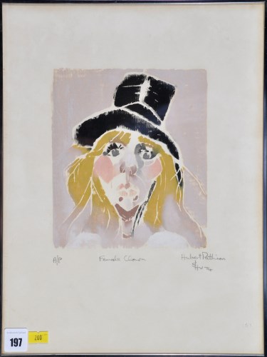 Lot 197 - *Hubert Pattison ''Female Clown'' signed,...