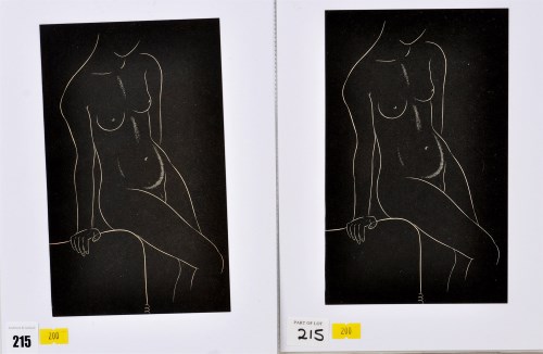 Lot 215 - *Eric Gill Nude Studies signed in the block...