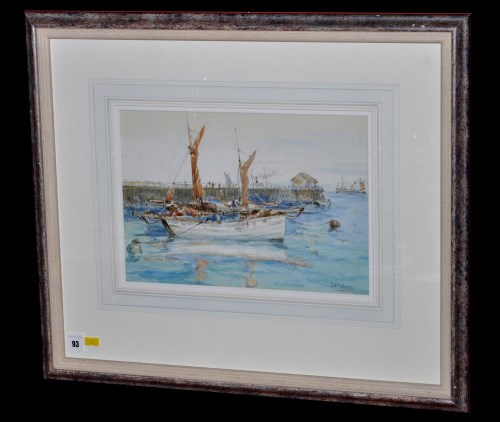 Lot 93 - John William Gilroy Fishing boats in harbour...