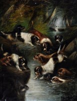 Lot 166 - Edward Armfield (1817-1896) ''Otter at bay''...