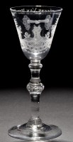 Lot 223 - A light baluster friendship goblet of the...