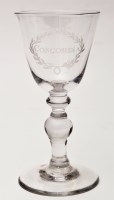 Lot 239 - A baluster goblet, the round funnel bowl...