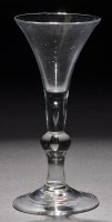 Lot 251 - A baluster glass of the KitKat type, the drawn...