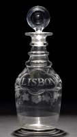 Lot 255 - A Lynn decanter, the triple ringed neck above...