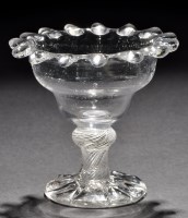 Lot 257 - A sweetmeat glass, the double ogee bowl...