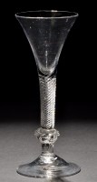 Lot 276 - A composite stem wine glass, the trumpet bowl...