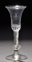 Lot 278 - A composite stem wine glass, the waisted bell...