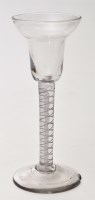 Lot 288 - Air twist wine glass, the round funnel pan top...
