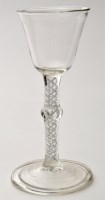 Lot 290 - Mixed twist wine glass, the round funnel bowl...