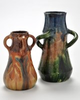 Lot 345 - Two Majolica 'Art Nouveau' vases, each of...