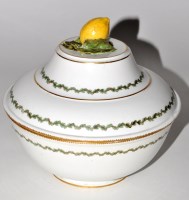 Lot 388 - Large covered circular bowl, with lemon and...