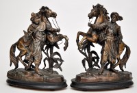 Lot 397 - Pair of bronzed metal 'Arab' horseman, with...