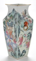 Lot 405 - Chinese Famille Rose square section baluster...