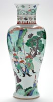 Lot 432 - Chinese Famille Verte inverted baluster vase,...