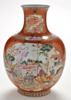 Lot 434 - Chinese Famille Rose ovoid-shaped vase, the...