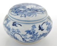 Lot 441 - Chinese blue and white circular pot and cover,...