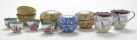 Lot 448 - Pair of Chinese Canton enamel cups, with...