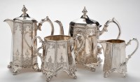 Lot 471 - An ornate EPBM four-piece tea service, c.1900,...