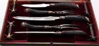 Lot 472 - A late Victorian meat and game carving set,...