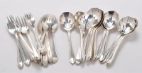 Lot 485 - Twelve fruit forks and matching spoons, by...