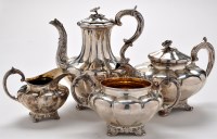 Lot 518 - A Victorian four-piece tea and coffee service,...