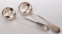 Lot 527 - A pair of Victorian sauce ladles, by Josiah...