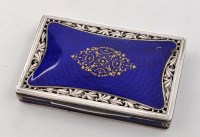 Lot 542 - A Hungarian 900 standard silver and enamel box,...