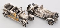 Lot 545 - A 925 silver model car, modelled as a Mercedes...