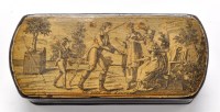 Lot 547 - A 19th Century French black lacquer snuff box,...