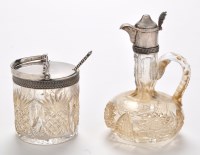 Lot 560 - A Russian cut glass and silver mounted...