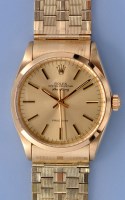 Lot 575 - Rolex: a gentleman's 14k. Oyster perpetual Air...