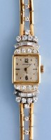 Lot 589 - Jaccards: an 18k. cocktail watch, with square...