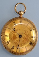 Lot 596 - A Victorian 18ct. gold gentleman's open faced...