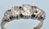 Lot 639 - A Victorian five stone diamond ring, the...