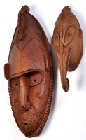 Lot 754 - A mid 20th Century carved wooden mask, from...