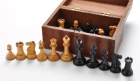 Lot 761 - A late 19th Century Staunton type chess set,...