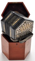 Lot 779 - A Lachenal & Co., London, hexagonal concertina,...