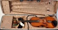 Lot 781 - A 19th Century violin, with two-piece 14 1/2in....