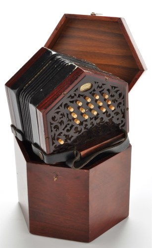 Lot 782 - A Lachenal & Co., London, hexagonal concertina,...
