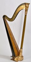 Lot 790 - *A green painted and giltwood Grecian harp, by...