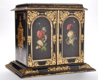 Lot 800 - A 19th Century black lacquer cabinet,...