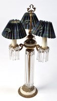 Lot 804 - A 20th Century brass and alabaster table lamp,...