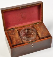 Lot 808 - A George III rosewood tea caddy, of...