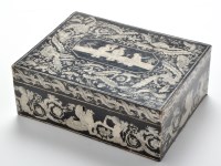 Lot 819 - A Regency penwork box, the top with central...
