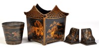 Lot 821 - A Japanese lacquer jardiniere, of bucket form...