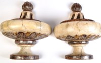 Lot 838 - A pair of 18th Century Italian half urns, with...