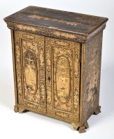 Lot 843 - A 19th Century Chinese lacquer table cabinet,...