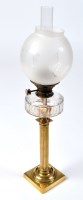 Lot 852 - *A 19th Century table oil lamp, the clear...