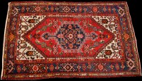 Lot 877 - A Behbahan rug, the geometric central...