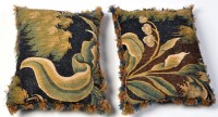 Lot 895 - A pair of 17th/18th Century tapestry fragment...